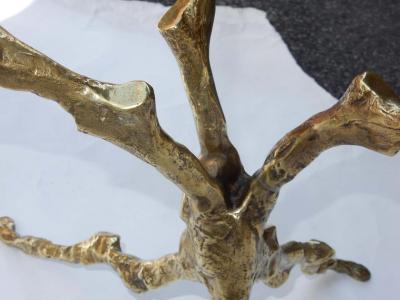 Guido Agostini 1970 Coffee Table with Gilded Bronze Branches Dlg Agostini