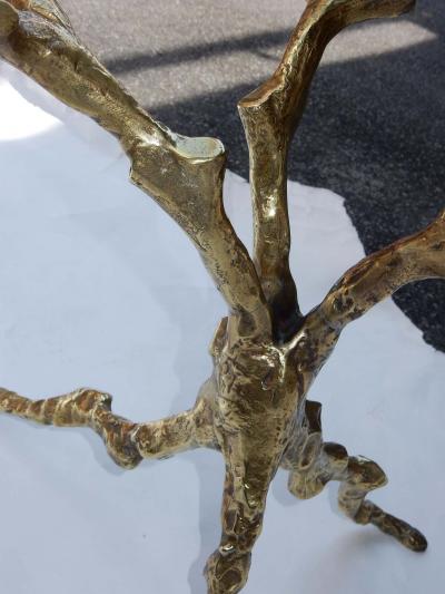 Guido Agostini 1970 Coffee Table with Gilded Bronze Branches Dlg Agostini