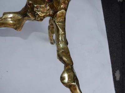 Guido Agostini 1970 Coffee Table with Gilded Bronze Branches Dlg Agostini