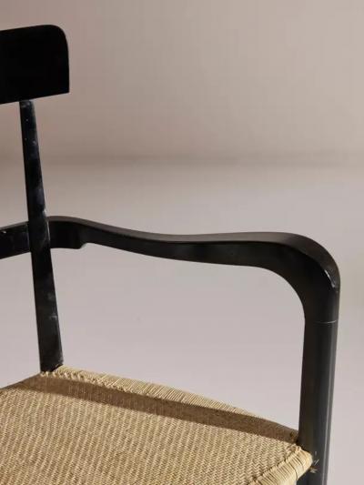 Guido Chiappe Beech and Cane Armchairs for Continental Hotel in Santa Margherita