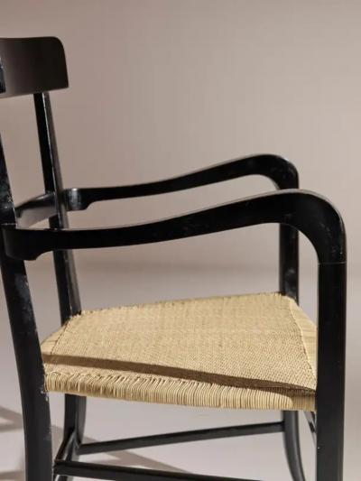 Guido Chiappe Beech and Cane Armchairs for Continental Hotel in Santa Margherita