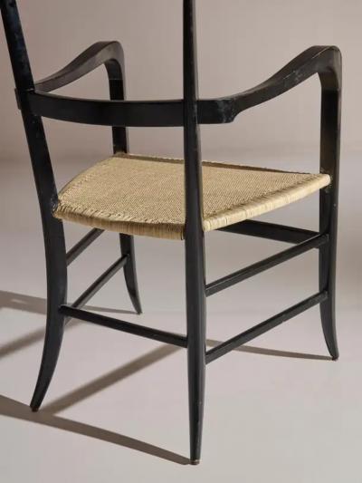 Guido Chiappe Beech and Cane Armchairs for Continental Hotel in Santa Margherita