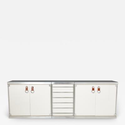 Guido Faleschini Guido Faleschini for Herm s sideboard cabinets lacquered steel leather 1970s