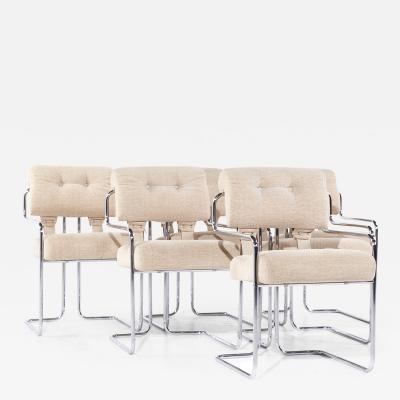 Guido Faleschini Guido Faleschini for Mariani Tucroma Mid Century Chrome Dining Chairs Set of 6