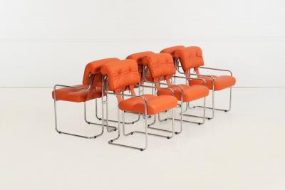 Guido Faleschini Guido Faleschini for i4 Mariani Tucroma Dining Chairs Set of Six Italy 1971
