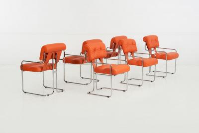 Guido Faleschini Guido Faleschini for i4 Mariani Tucroma Dining Chairs Set of Six Italy 1971