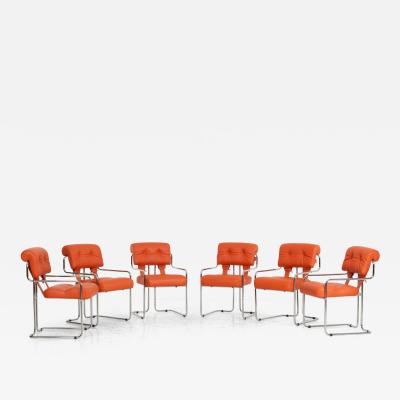 Guido Faleschini Guido Faleschini for i4 Mariani Tucroma Dining Chairs Set of Six Italy 1971