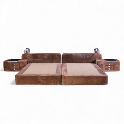 Guido Faleschini Guido Faleschini for i4 Mariani Tucroma Suede King Platform Bed with Nightstands