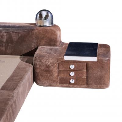 Guido Faleschini Guido Faleschini for i4 Mariani Tucroma Suede King Platform Bed with Nightstands