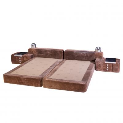 Guido Faleschini Guido Faleschini for i4 Mariani Tucroma Suede King Platform Bed with Nightstands