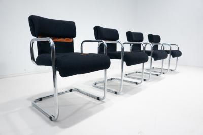 Guido Faleschini Set of 4 Mid Century Modern Armchairs by Guido Faleschini