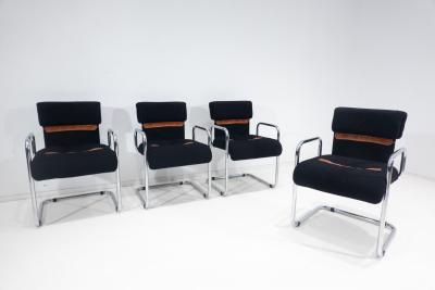 Guido Faleschini Set of 4 Mid Century Modern Armchairs by Guido Faleschini