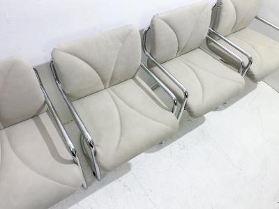 Guido Faleschini Set of 4 Mid Century Tubular Armchairs by Guido Faleschini