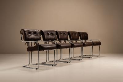 Guido Faleschini Set of Five Tucroma Chairs by Guido Faleschini for i4 Mariani Italy 1970s