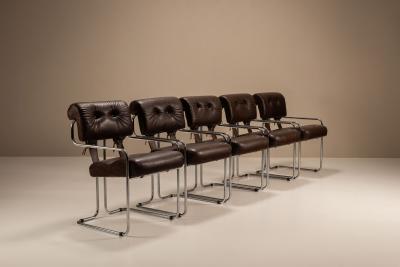 Guido Faleschini Set of Five Tucroma Chairs by Guido Faleschini for i4 Mariani Italy 1970s