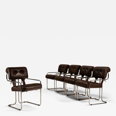 Guido Faleschini Set of Five Tucroma Chairs by Guido Faleschini for i4 Mariani Italy 1970s