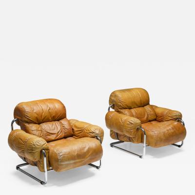 Guido Faleschini Tucroma Lounge Chairs set By Guido Faleschini for Pace Collection 1970s