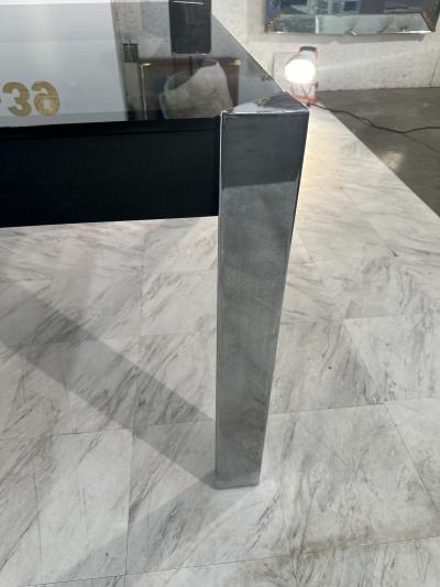 Guido Faleschini Vintage Italian Chrome and Glass Dining Table by Guido Faleschini X Hermes
