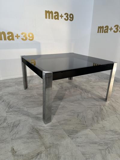 Guido Faleschini Vintage Italian Chrome and Glass Dining Table by Guido Faleschini X Hermes