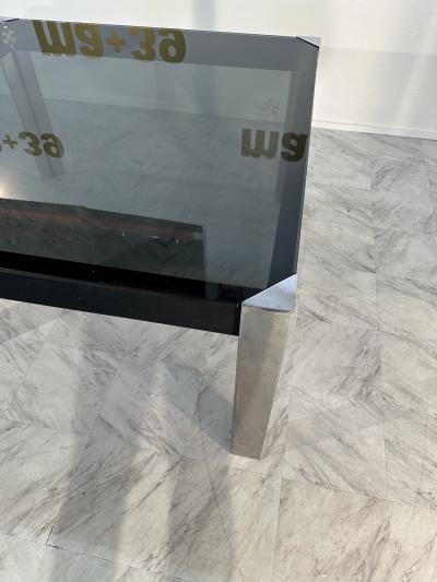 Guido Faleschini Vintage Italian Chrome and Glass Dining Table by Guido Faleschini X Hermes