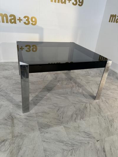 Guido Faleschini Vintage Italian Chrome and Glass Dining Table by Guido Faleschini X Hermes
