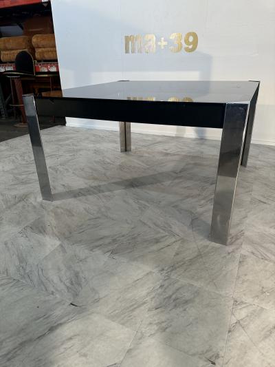Guido Faleschini Vintage Italian Chrome and Glass Dining Table by Guido Faleschini X Hermes