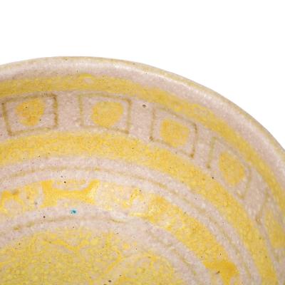 Guido Gambone Guido Gambone Bowl Ceramic Yellow Abstract Geometric Signed