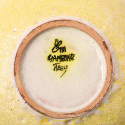 Guido Gambone Guido Gambone Bowl Ceramic Yellow Abstract Geometric Signed