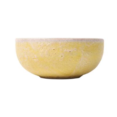 Guido Gambone Guido Gambone Bowl Ceramic Yellow Abstract Geometric Signed