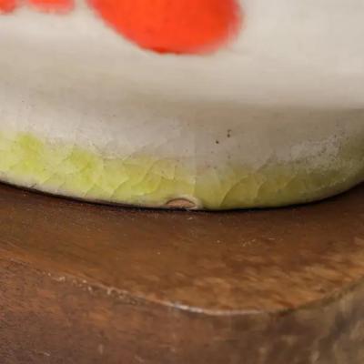 Guido Gambone Guido Gambone Lamp Ceramic Abstract Red White Chartreuse Signed