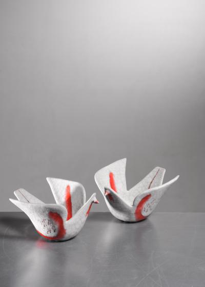 Guido Gambone Guido Gambone Pair Zoomorphic Ceramic Bowls