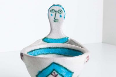 Guido Gambone Guido Gamboni Lady Figurine Salt Cellar