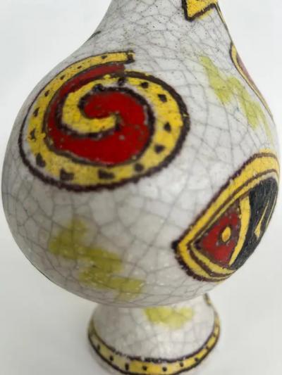 Guido Gambone Italian Guido Gambone Glazed Ceramic Vessel with Stopper Signed on Underside