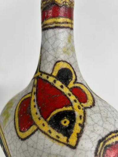 Guido Gambone Italian Guido Gambone Glazed Ceramic Vessel with Stopper Signed on Underside