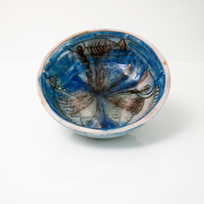 Guido Gambone Two GUIDO GAMBONE STUDIO CERAMIC BOWLS ITALY 1950S 