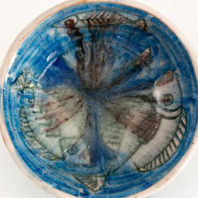 Guido Gambone Two GUIDO GAMBONE STUDIO CERAMIC BOWLS ITALY 1950S 