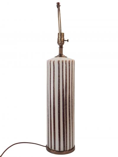 Guido Gambone Vintage Striped Pottery Lamp