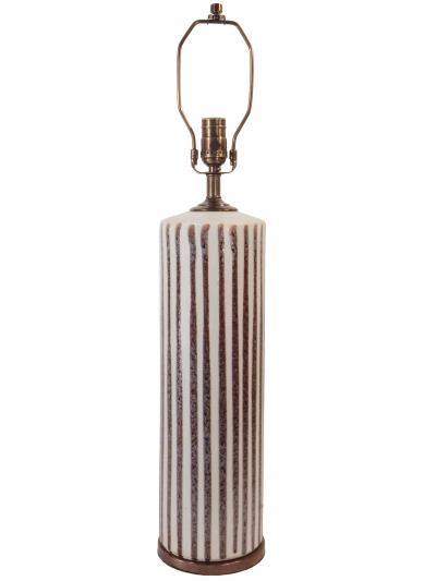 Guido Gambone Vintage Striped Pottery Lamp