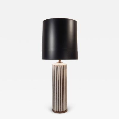 Guido Gambone Vintage Striped Pottery Lamp