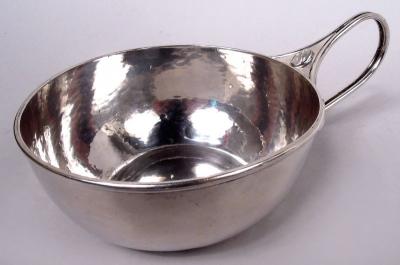Guild of Handicraft English Sterling Silver Porringer with Loop Handle