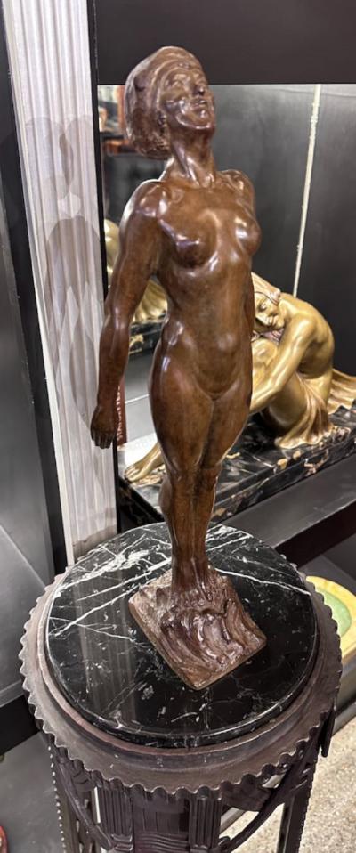 Guillaume Dumont French Art Deco Bathing Nude Female Statue by Guillaume Dumont 1923