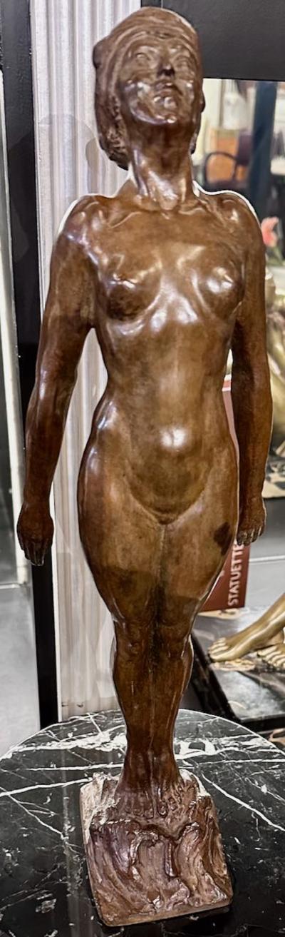 Guillaume Dumont French Art Deco Bathing Nude Female Statue by Guillaume Dumont 1923