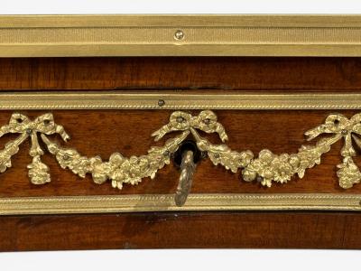 Guillaume Groh Kidney Shaped Desk and Chair Leather Bronze France 19th c 