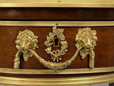 Guillaume Groh Kidney Shaped Desk and Chair Leather Bronze France 19th c 