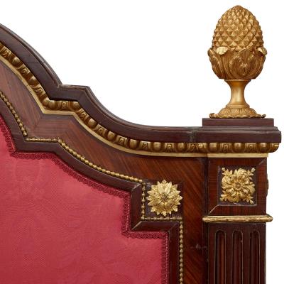 Guillaume Groh Large French Neoclassical style gilt bronze mounted bed