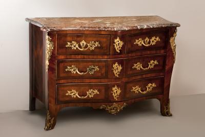 Guillaume Schwingkens Louis XV Ormolu Mounted Bomb Commode Circa 1750