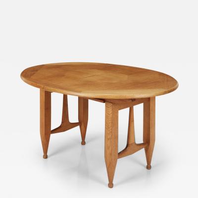 Guillerme et Chambron Blond oak center table or dining table by Guillerme Chambron for Votre Maison