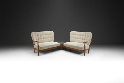 Guillerme et Chambron Corner Sofa with Faience Table France 1960s