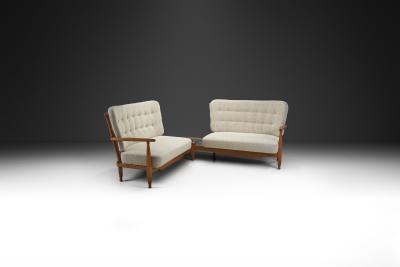 Guillerme et Chambron Corner Sofa with Faience Table France 1960s