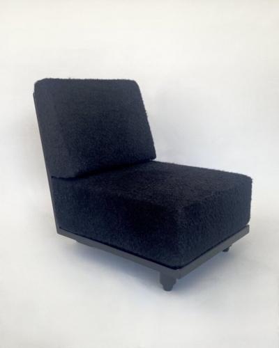 Guillerme et Chambron FRENCH GUILLERME ET CHAMBRON LOUNGE CHAIRS VOTRE MAISON MODEL ELMYRE EBONIZED